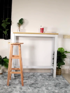 Solid Wood Highchair Bar Counter Stackable Log Household Nordic Simple Log High Chair Bar Stool Front Desk High Chair