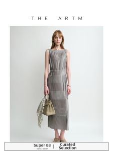 Flowing Pleats V-Neck Dress Summer New