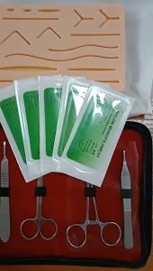 Suturing Kit Jahit Luka Latih Medis Hecting Kit Sutura Latih Kulit Silikon Latihan Hecting Medical Kit