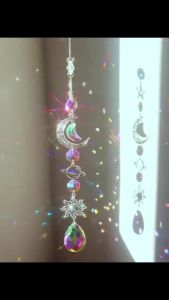 1 Pc Galaxy Star Moon Crystal Wind Chime Pendant for Home Decor Outdoor Garden Suncatcher Holiday Party Supplies
