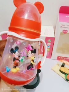 Popmax Botol Susu Bayi Karakter Disney Mickey Mouse Wide Neck Karet Lebar Size 360ml Untuk Usia Bayi 6 Bulan Keatas Baby Feeding Bottle Model Unik Lucu Bahan PP Tebal Berkualitas Sudah BPA Free Antipecah Mudah Dibersihkan dan Bisa Direbus
