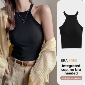 MiiOW | MiiOW Cat Woman Backless One-Piece Bra Thin Summer Top Sleeveless Base Layer Shirt Neck Hanging Strap Beautiful Back Design