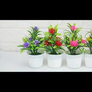Lotus Fake Flower Potted Decoration /DIY Artificial Potted Plant Simulation Bouquet Ornament /simulation Flower Decor for Home Living Room Garden Bedroom