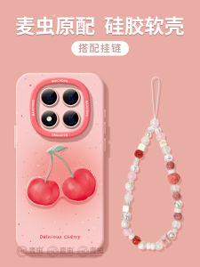 Redmi Note14Pro Womens Style Silicone Phone Case Full Cover Cherry Anti-Fall Protection for Xiaomi Note13 Note11Pro Soft Cute Net Red