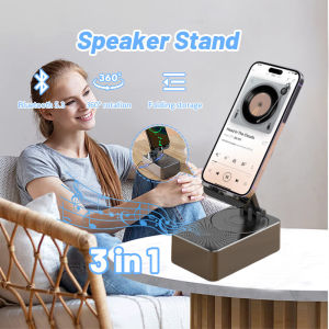 3 in 1 Phone Holder Bluetooth Speaker Wireless Charger Power Bank Hold Rack Dock Stands Phone Holder 2in1 Fold Video Call Broadcast