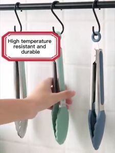 คลิปสเต็กทอดขนมปังอาหารคีมหนีบอาหารซิลิโคนคลิปอาหารสลัดอุณหภูมิคลิปหนีบซิลิโคนบาร์บีคิวตะแกรง