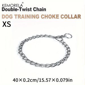 Adjustable Stainless Steel Twist Chain Choke Collar for Dogs - Rust-Resistant Training Collar for Small Medium Large Breeds