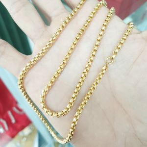 (Có ký hiệu- Mẫu Xịn bao muối) Dây Chuyền Ống Vuông Rỗng Bản Nhỏ 3MM Cao Cấp-Dùng nước xà phòng tắm rửa thoải mái không đen