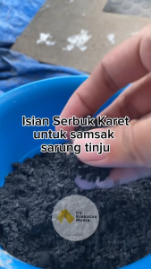 Isi Samsak Bahan Karet Granule - Serbuk Karet Crumb Rubber