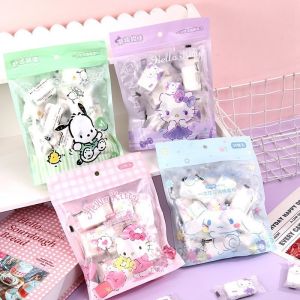 Sanrio Hello Kitty Compressed Towel Cinnamoroll Pochacco Kuromi Disposable Travel Essential Cleaning Towel Portable Absorbent Cotton Face Towel Girls Birthday Christmas Gift