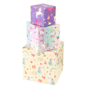 Thickened Birthday Gift Packaging Paper Cute Cartoon Design for Boys Girls Christmas Present Box Paper Large Size WERNNSAI