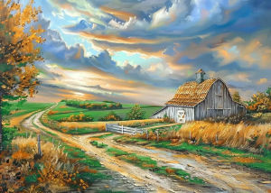 500/1000/1200/2000PCS Country Road Jigsaw Paper Puzzle High Definition Challenge Ideal Gift for Adult Home Bedroom Decor