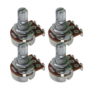 FLEOR 4PCS Mini Potentiometers 18-spline Shaft Guitar Pots 500K /250K Long / Short Shaft Choose Guitar Parts