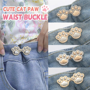 Ellebreen Cute Cat Paw Waist Buckle Pants Waist Button Adjustable Detachable Fixed Snap Fastener 1set