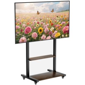 Height Adjustable Rolling TV Floor Stand TV Cart on Wheels for 40-86 Inch LCD LED Screen