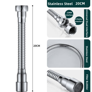 Stainless Steel 360° Universal Faucet Extender Anti-Splash Head Nozzle Aerator Bendable Sink Extension Hose Kitchen Accessories