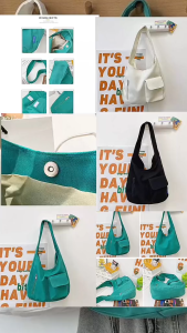 ZGEN03 New Style Canvas Bag Female INS Mori All-Match Student Class Commuter School Bag Large Capacity [MALAYSIA READY STOCK]