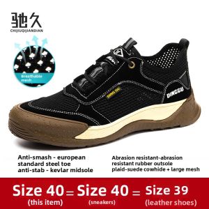 CHIJIU | Mens Anti-crush Anti-puncture Lightweight Soft Sole Steel Toe Safety Shoes