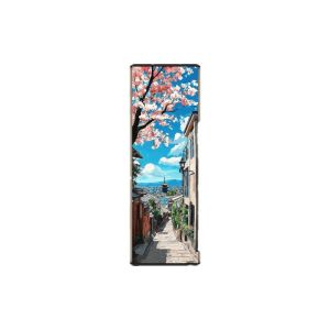 VIKAMA Sakumi Lane Mount Fuji Wall Tapestry Five-story Tower Azure Sky Japanese Cityscape Scroll Art Home Decor Artistic Gift