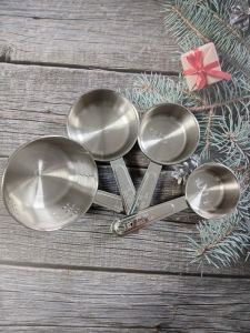 Bộ 4 Thìa Đo Thép Không Gỉ 201 Dung Tích Lớn 60/80/120/235ml Baking Kitchen Utensils Bộ Dụng Cụ Đo Lường