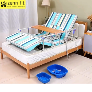 Electric Adjustable Bed Backrest Body Leg Lift + Folding Armrest + Dining Table with Controller