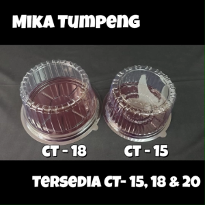 Mika Tumpeng Mini / Mika Bolu Bulat Ukuran CT 15 Isi 10 Pcs (Wadah + Tutup)