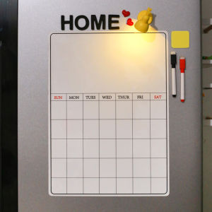 Magnetic Whiteboard Calendar Fridge Magnet Message Board Erasable Schedule Planner Black And White Board Home Decor Accessories