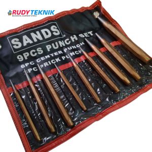 Sands Alat Penanda Besi Steel Punch Set 9 Pcs Center Prick Punch