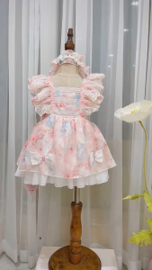 TT37 Váy công chúa Lolita hồng cho bé gái RIOKIDS đầm tiểu thư đi chơi tiệc dễ thương