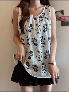 AIYITI | Unique Beautiful Embroidery Vest Strap Women Summer Loose Cover Belly Sleeveless Top Outerwear Comfortable Breathable Cotton