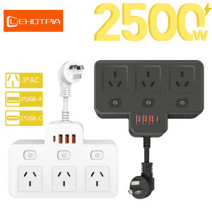 Australia AU Plug AC Wall Power Strip Independent Switch Multitap Power Socket adapt With USB C Ports Charging Network Filter