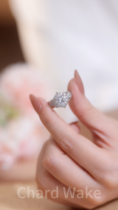 Chard Wake Cincin Wanita Berlian Perhiasan Tunangan Ukuran Bebas 2 Karat Rings Cewek