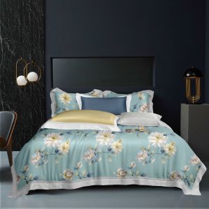 [SIÊU ĐẸP ÊM ÁI] Bộ chăn ga lụa tencel 60S bộ 5 món 4 món chăn ga lụa tencel cao cấp siêu mát mềm mịn thấm hút mồ hôi - SHOP NỆM TỐT