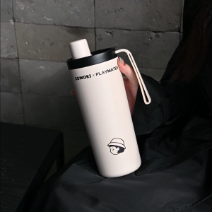 [HOT] Zowoki Q18 Ceramic Thermos Tumbler with Straw Drinking Water Bottle (800ml)