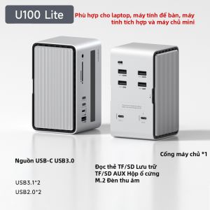 Hagibis | Hub Mở Rộng Type-C vỏ SSD M.2 cho Macbook Pro và Máy Tính Bàn Chia USB