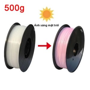 Sợi Nhựa PLA Đổi Màu UV 1kg Nhiều Tùy Chọn Trọng Lượng 1.75mm Dùng Cho Máy In 3D Từ Trắng Sang Xanh Hồng Xanh Dương Tím Phản Ứng Với Ánh Nắng Mặt Trời