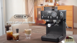 Máy pha và xay cà phê bán tự động 3 trong 1 Espresso Cappuccino Latte thương hiệu Mỹ cao cấp HiBREW H20 - Công suất 1500W - Bảo Hành 1 Năm