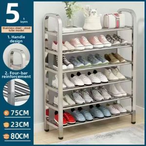 Compact Stainless Steel Shoe Rack Multi-level Storage 2024 Edition