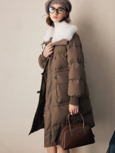 FAMANXUAN | High-end Down-filled Fur Collar Goose Feather Womens Coat