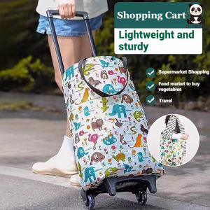 Lightweight Shopping Cart Shopping Basket Carrier Cart Storage Bag With Wheel Reusable Supermarket Luggage Trolley