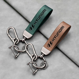 Hyundai | Car Key Rings Luxury Leather Keychain Pendant Accessories For Hyundai IONIQ Sonata Elantra Grandeur i20 i10 SantaFe i30 Palisade