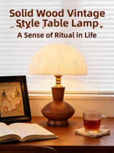 YOULIMEIJIA | Bedroom Bedside Retro Bauhaus Solid Wood Elegance Loneliness Table Lamp