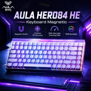 AULA | AULA HERO84 HE Magnetic Switch Mechanical Keyboard Rapid Trigger Adjustable Actuation RGB Backlit 8K Polling Rate Esports Gaming