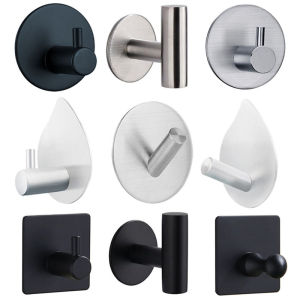 1/2Pcs Stainless Steel Silver Wall Hanging Hook Bathroom Hardware Set Towel Rack Toilet Paper Holder Organizer  Bar Accessories
