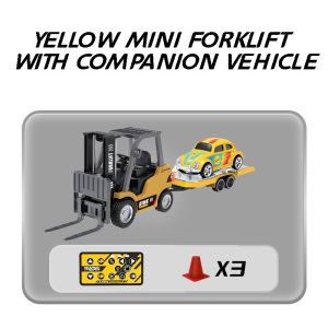 รถฟอร์คลิฟท์ขนาดเล็ก1: 64ของเล่นวิศวกรรมยานยนต์ควบคุมระยะไกลพร้อมกระดานบรรทุกของสำหรับเป็นของขวัญของเล่นเด็ก