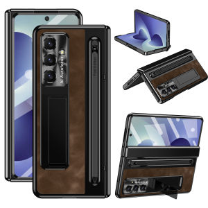 Phone Case For Samsung Galaxy Z Fold 8 7 6 5 4 3 TriFold Hinge Protection Glass Front Film Hidden Bracket S Pen Holder Cover