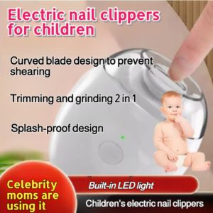 🔥Childrens electric nail clippers household electric nail clippers baby nail grinders electric anti-cut nail clippers baby electric nail clippers LED lighting electric nail clippers