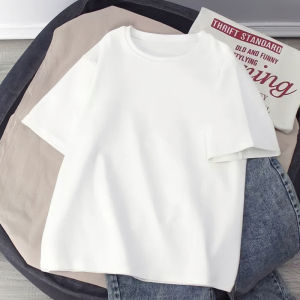 White Pure Cotton Mens T-Shirt Short Sleeve New Summer Hong Kong Style Trendy Couples Clothing Half Sleeve Body Shirt Cotton Upper Apparel