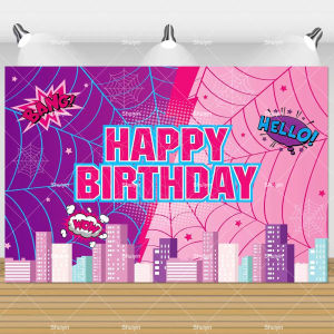 Beast Kingdom | Super City Hero Backdrop Comic Style City Landscape Skyline Theme Kids Birthday Decorations Party Supplies Baby Shower Banner