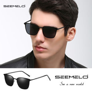 SEEMELO แว่นตากันแดดผู้ชายแฟชั่น UV400แว่นตากันแดดโพลาไรซ์แว่นตากันแดดการมองเห็นได้ในเวลากลางคืนแว่นตาแว่นตากันแดดสี่เหลี่ยมเรโทรยืดหยุ่นเบามากป้องกันแสงสะท้อนกลางแจ้งกีฬาขับรถแว่นกันแดด